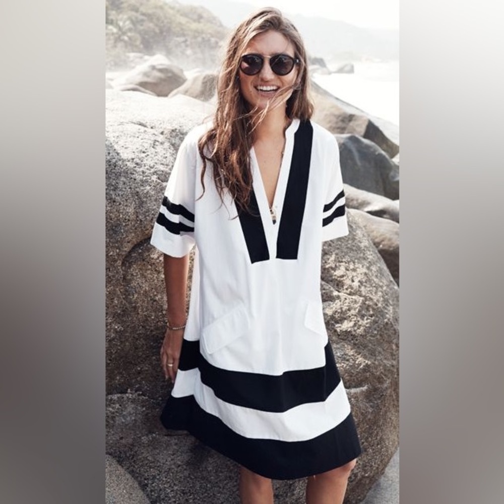 Madewell black and white 'Poncho' dress. Oversized / tunic Size XS (A3)